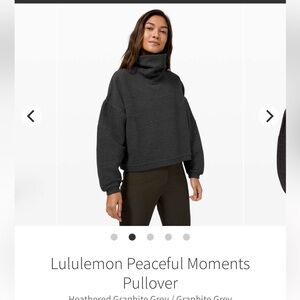 Lululemon peaceful moments graphite Pullover size 4-6